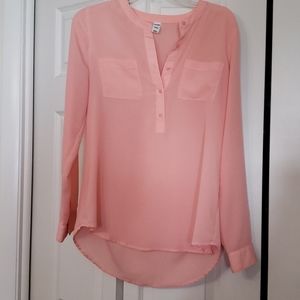 Long sleeve sheer blouse